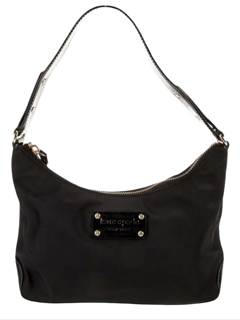 Kate Spade New York Black Nylon Shoulder Hobo Bag Authenticated